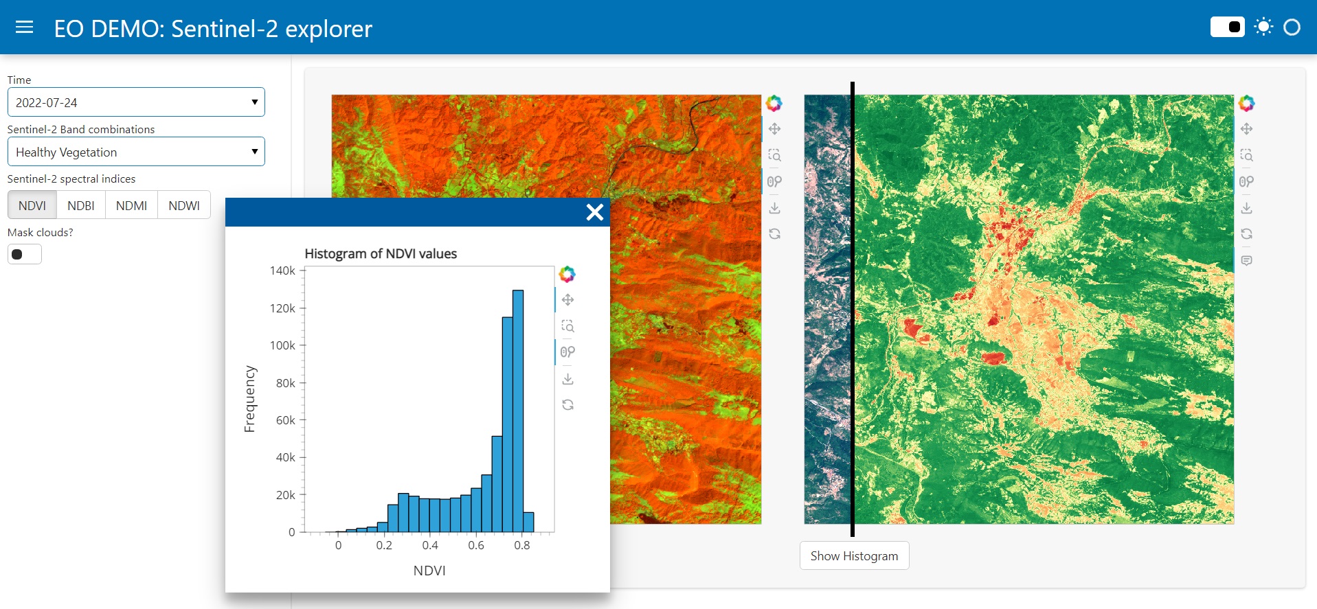 EO DEMO - Sentinel-2 explorer