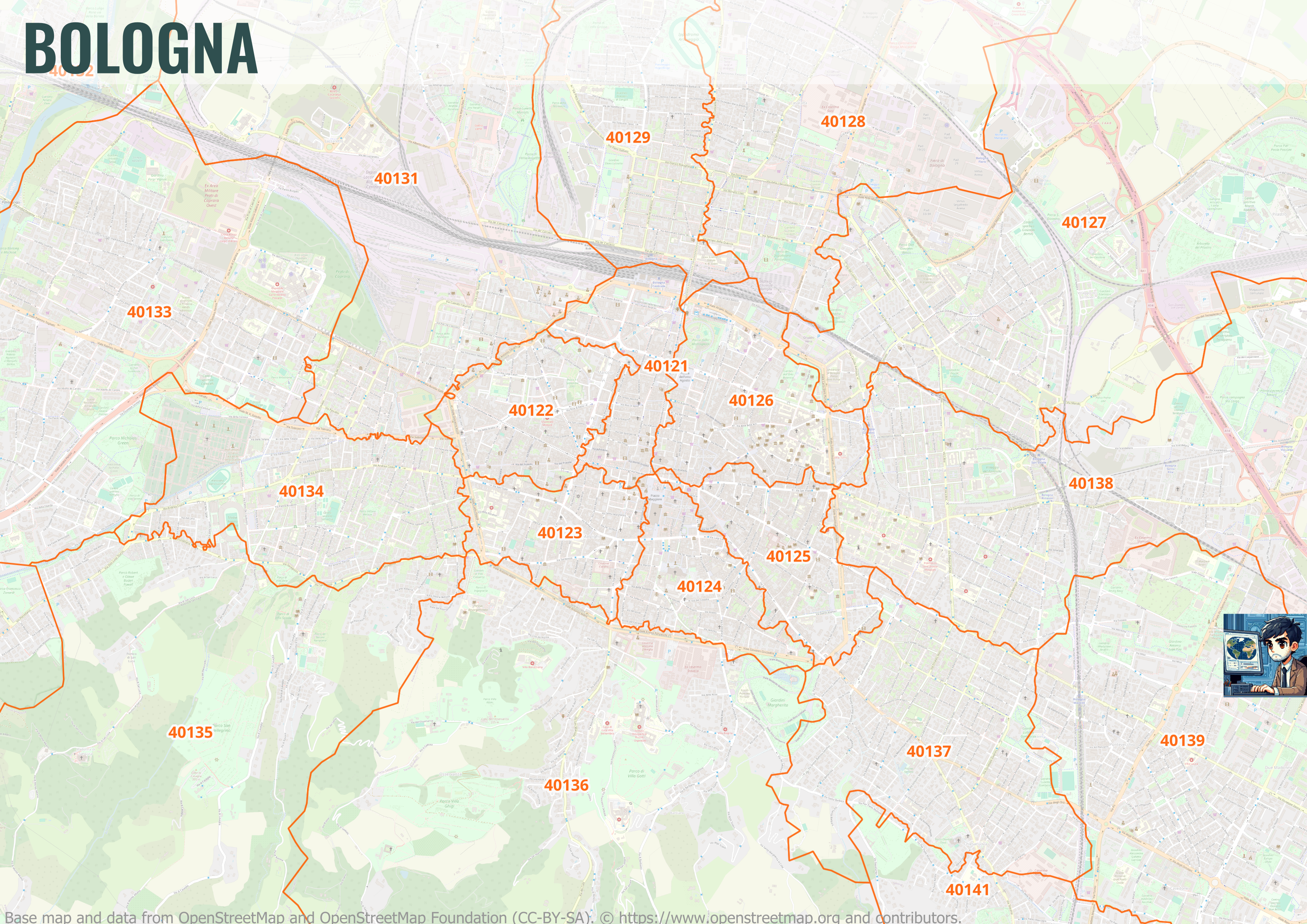 Reconstructed CAP zones of Bologna