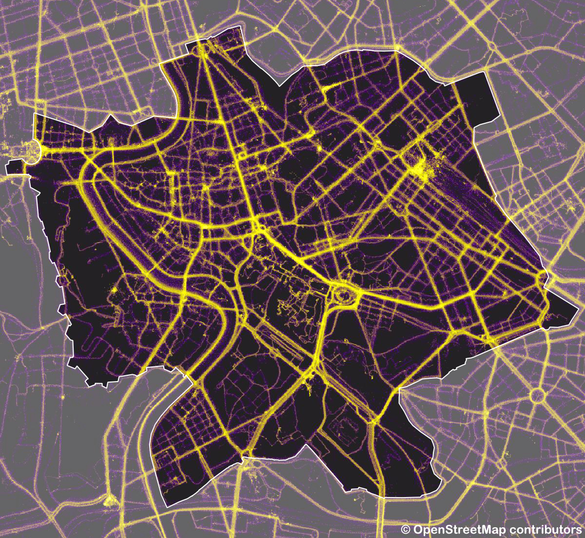 GPS traces heatmap